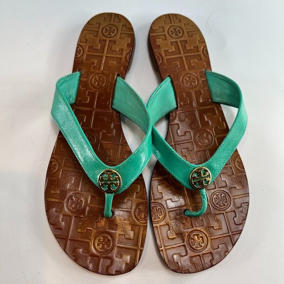 Tory Burch Thora Flip Flop Leather Sandals - Picture 2 of 11